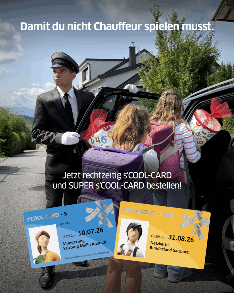 Salzburg Verkehr SVV Salzburger Verkehrsverbund SUPER s'COOL-CARD S-Pass Akzente