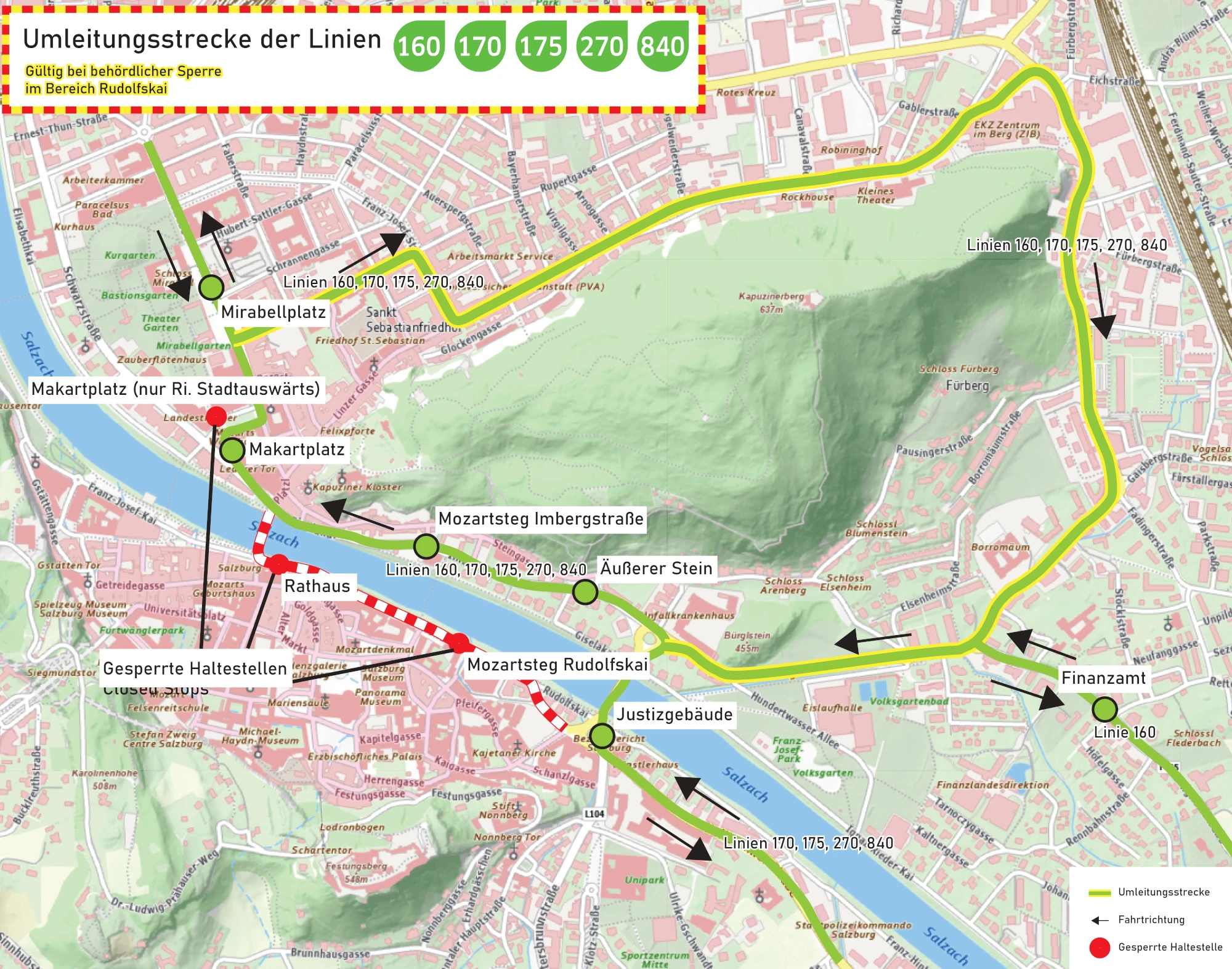 Grafik Umleitungsverkehr Salzburg Verkehr UEFA Super Cup